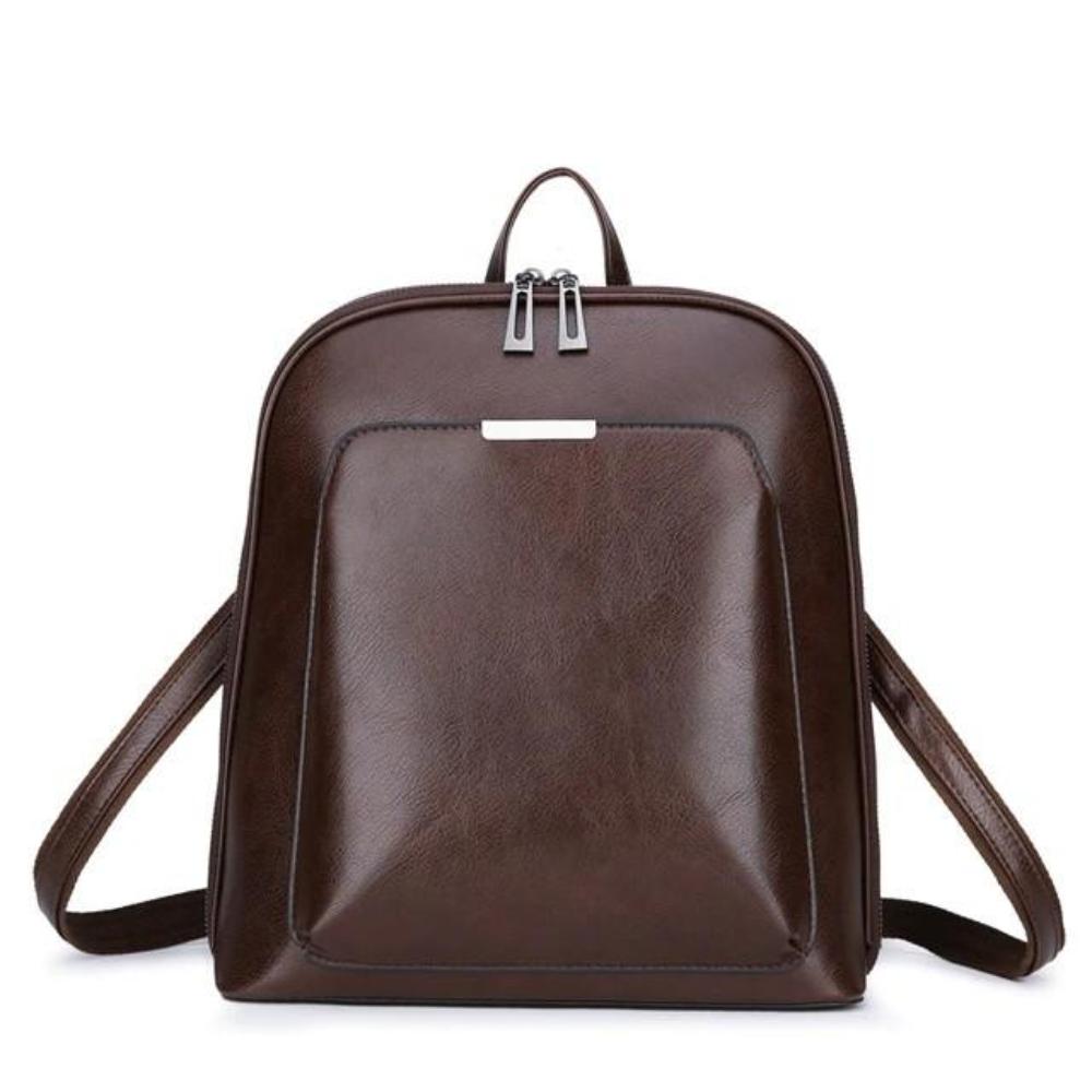 Meridian Double-Zip Backpack shown in full-grain leather