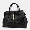 Evelina Croc-Embossed Handbag shown in full-grain leather