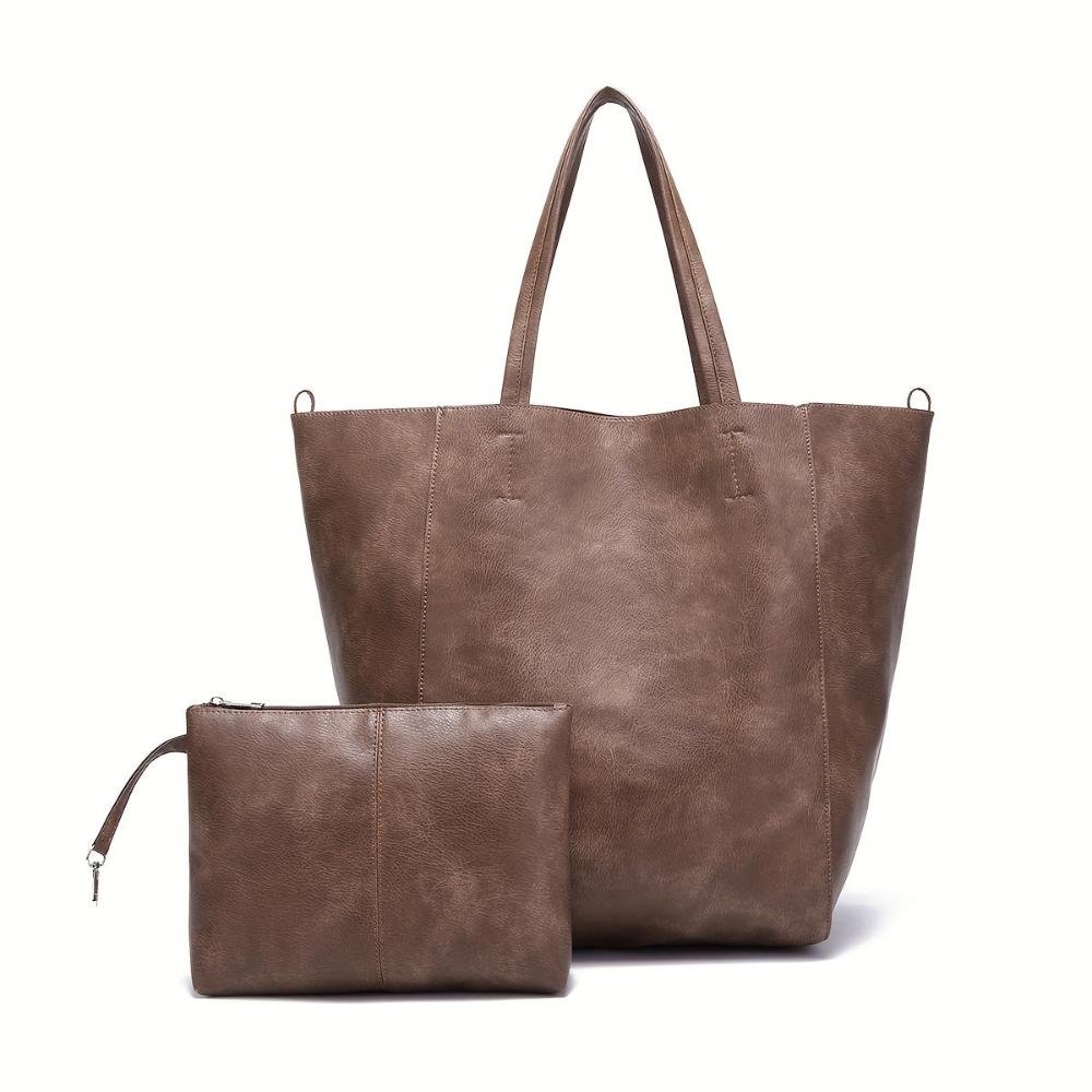 Renee Retro Large-Capacity Tote shown in full-grain leather
