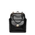 Vintage Kiss-Lock Pouch Bag shown in full-grain leather